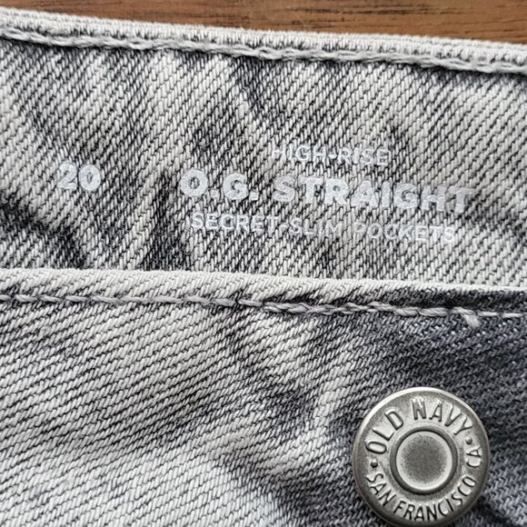 The OG Straight High Rise Button Fly Grey Crop Jean Size 20 - Picture 3 of 9